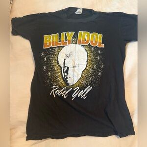 Vintage 80s Billy Idol Rebel Yell Black Graphic Tee